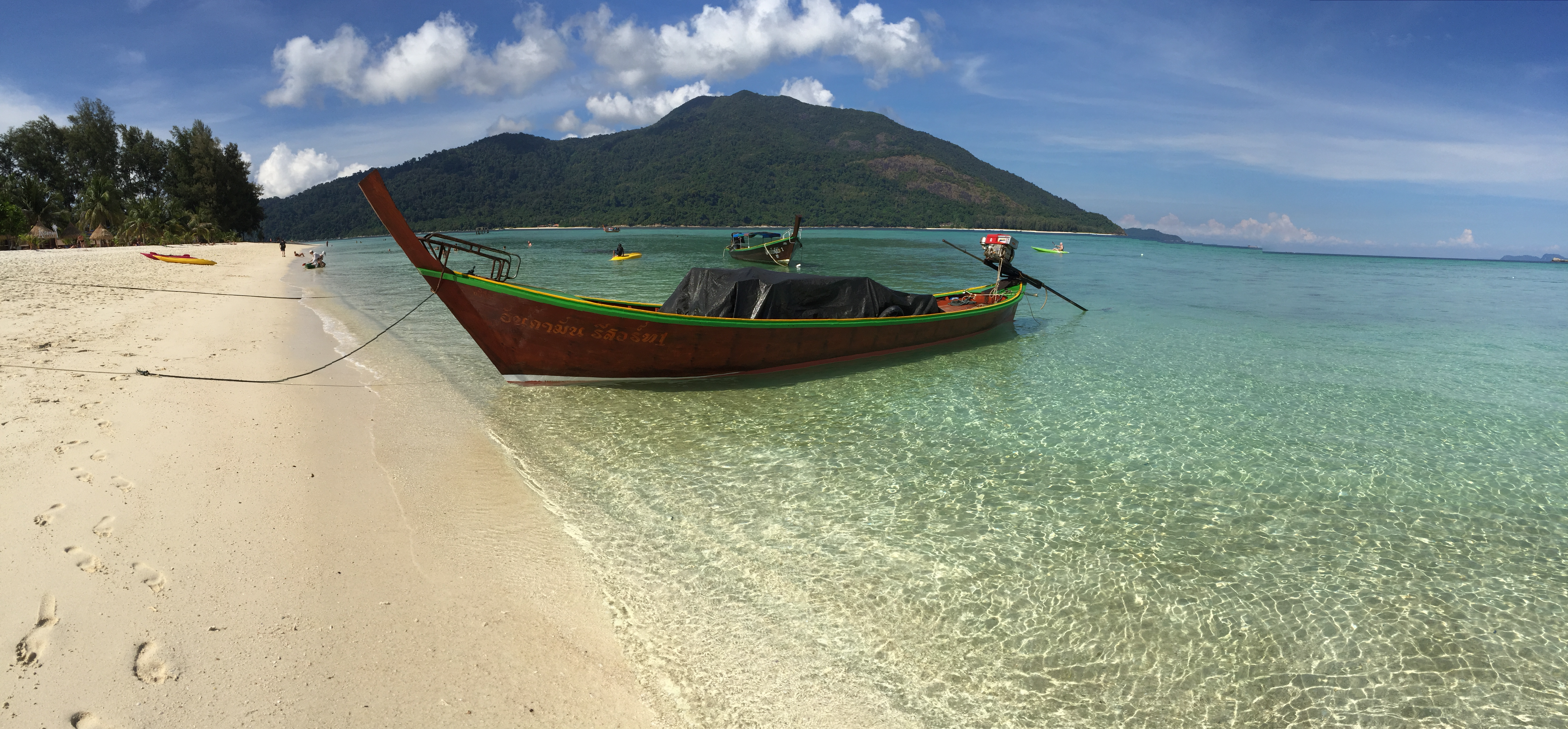 Traditional longtail boat near Koh Lipe beach in Thailand